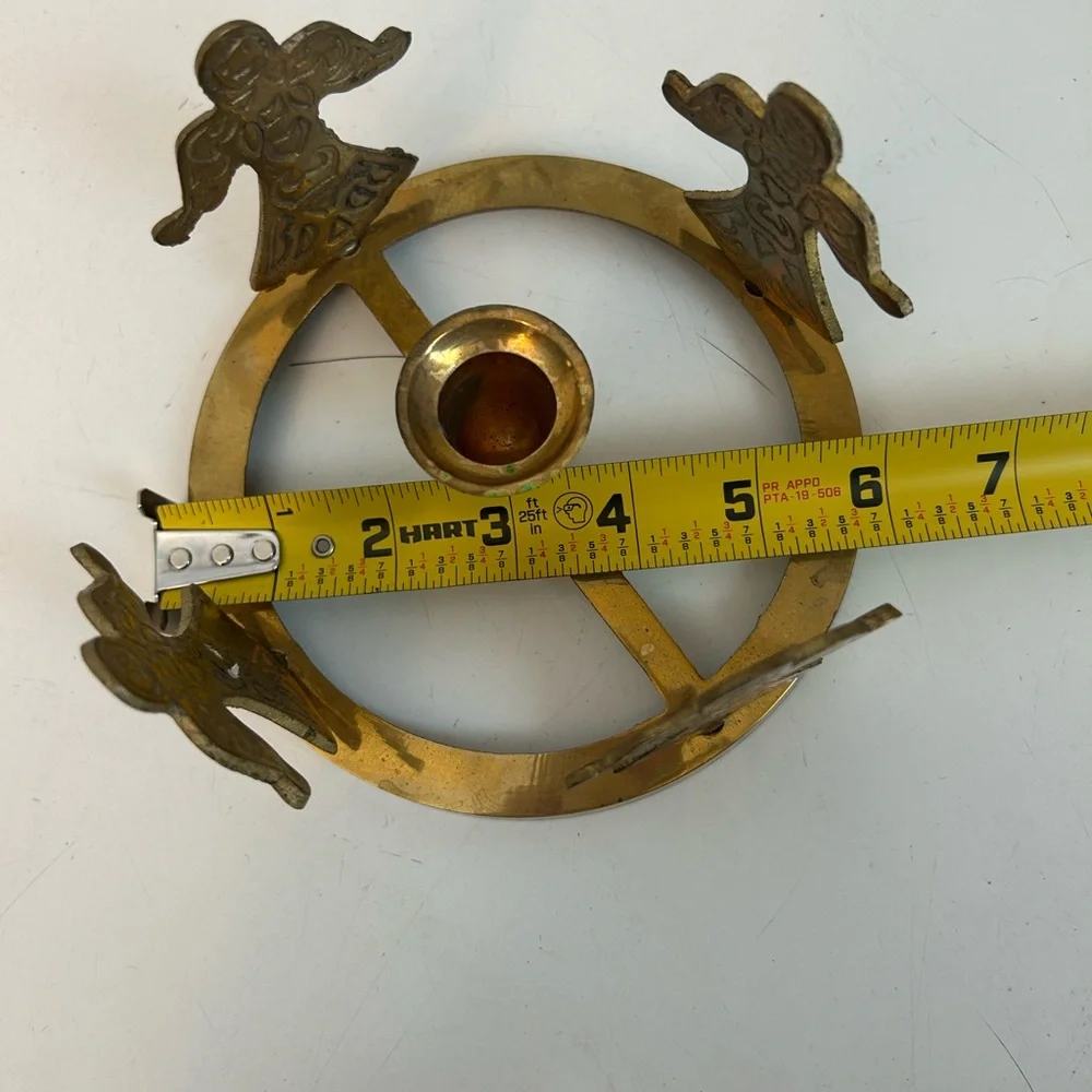 Brass Angel Taper Candle Holder Rings 3.75